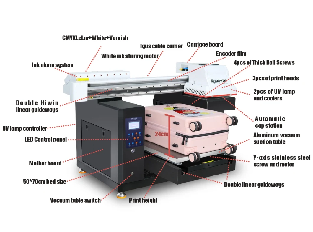 Digital UV Flatbed A2 Printing Machine 5070 for Business Name Tag ID Card Printing Board Paper