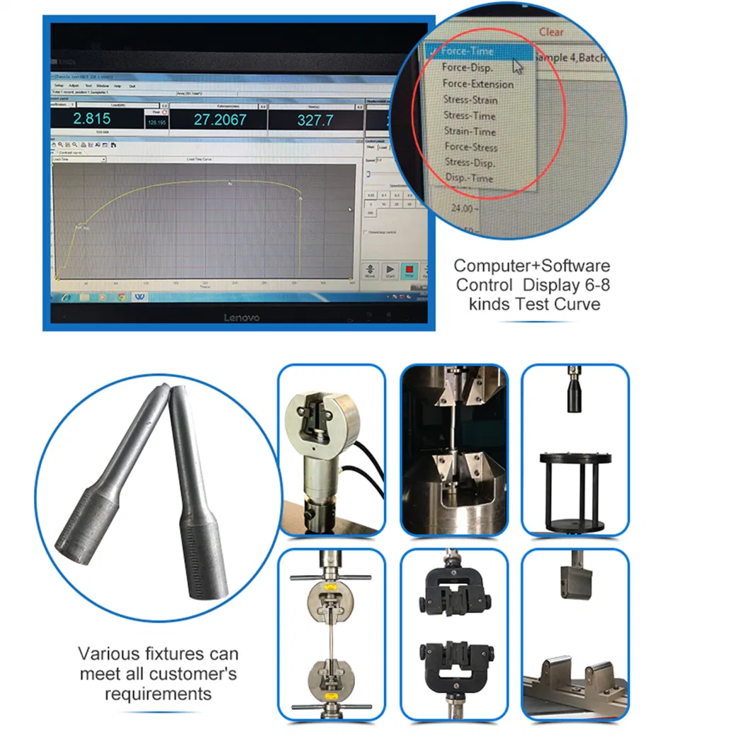 Computerized Electromechanical Corrugated Clamping Fixtures Universal Testing Machine 30kn